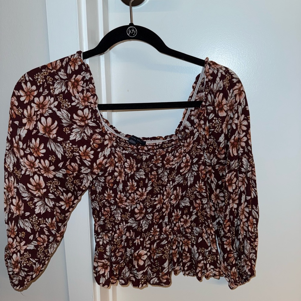 Floral American eagle top